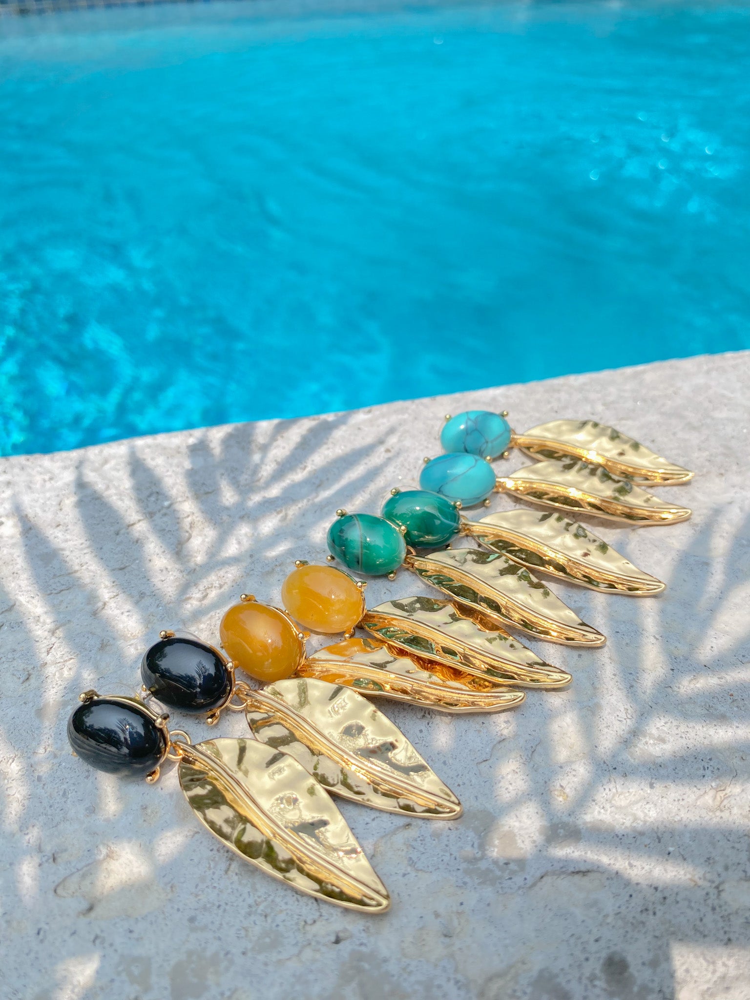 Tropical Palm Drop Earrings