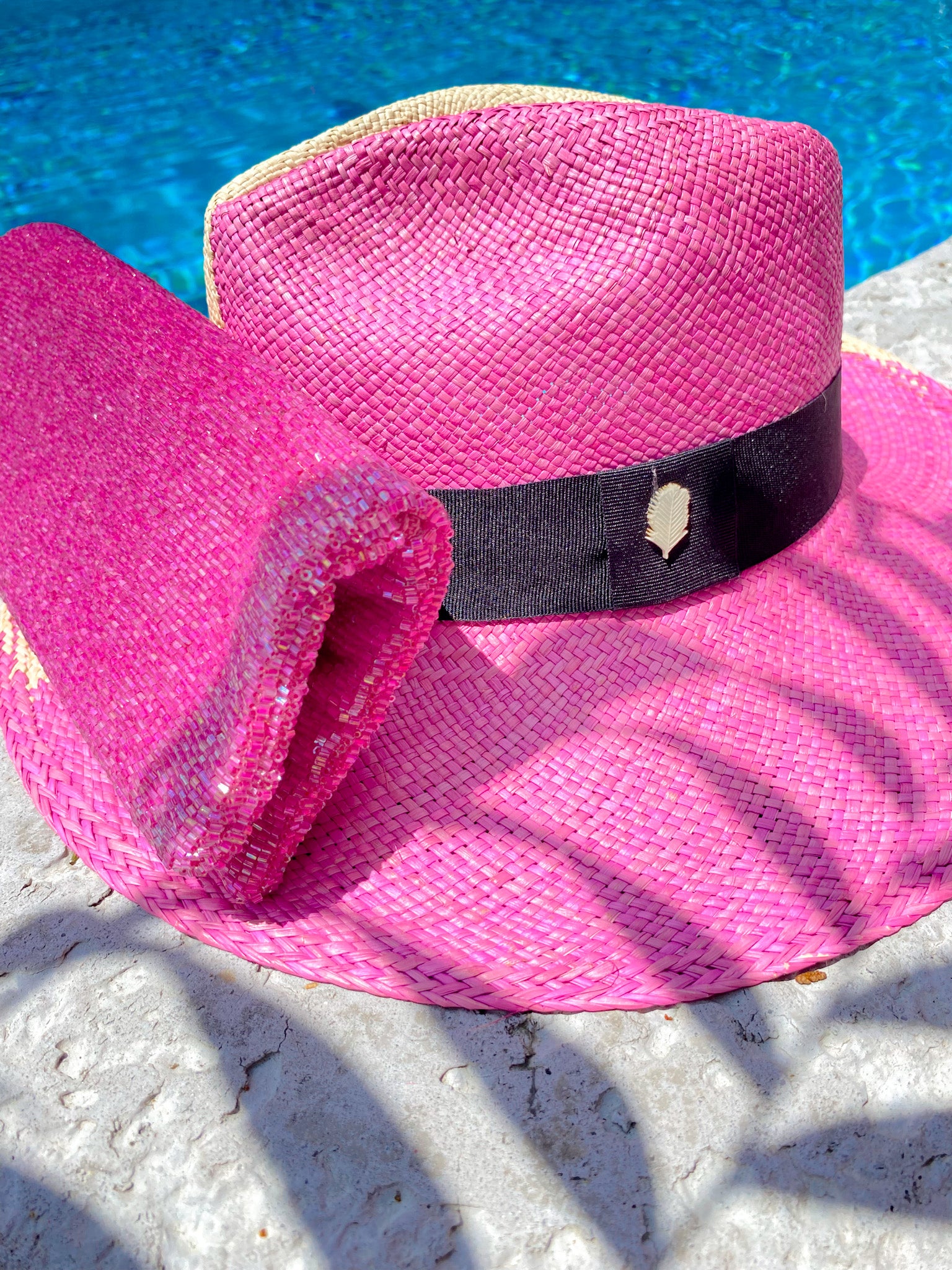 Pink Mixed Color Panama Hat