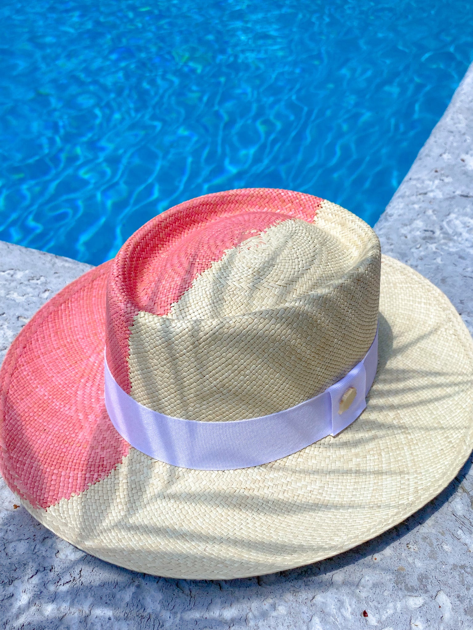 Pink Mixed Color Straw Hat