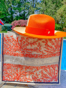 Orange Mixed Color Panama Hat