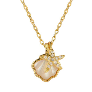 Seashell Starfish Mother of Pearl Necklace